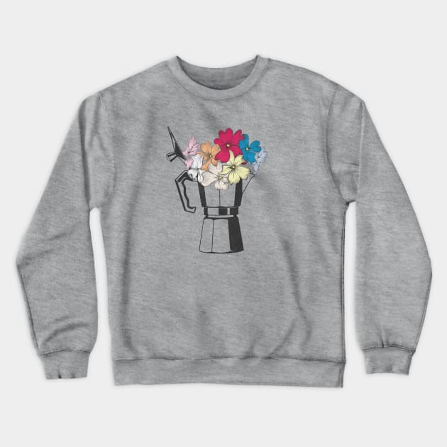 Mocca Flowers Crewneck Sweatshirt by susanne.haewss@googlemail.com